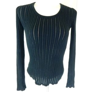 Peruvian Connection Sheer Black Sweater